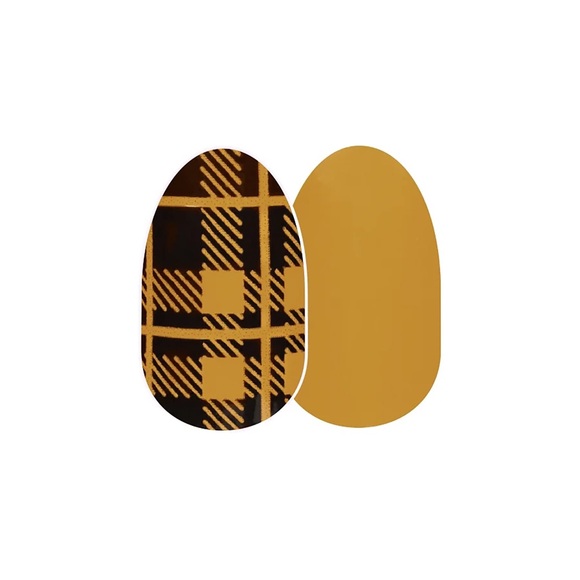 Color Street Other - Color Street BREAKING PLAID Black & Mustard Yellow Plaid Nail Art Nail Set